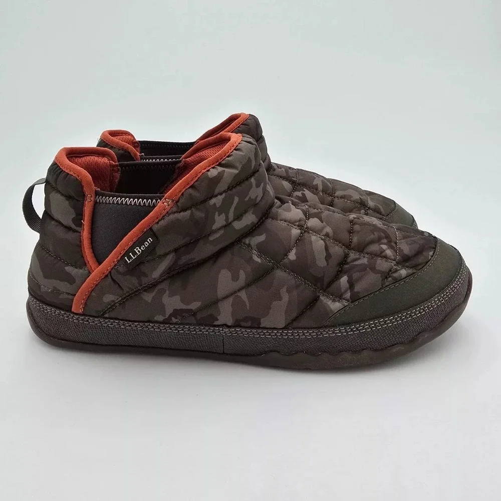 LL Bean Mountain Classic Quilted Ankle Boots II Men's Size 12 Loden Camo Slip On